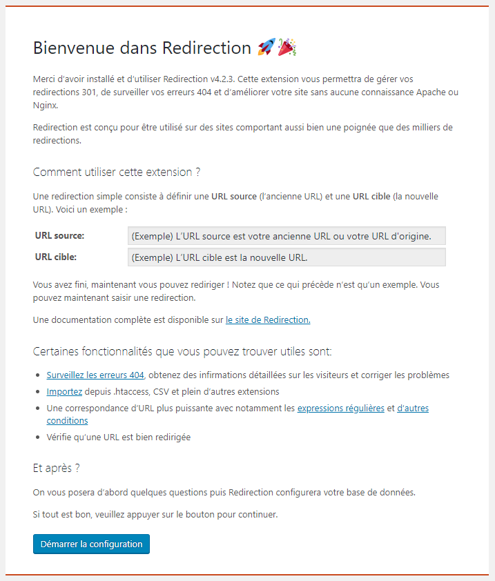 setup redirection