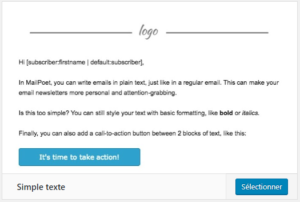 mailpoet email newsletter simple
