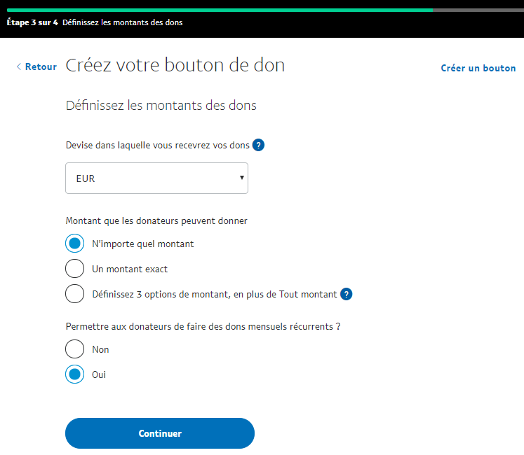 créer bouton PayPal Don 3